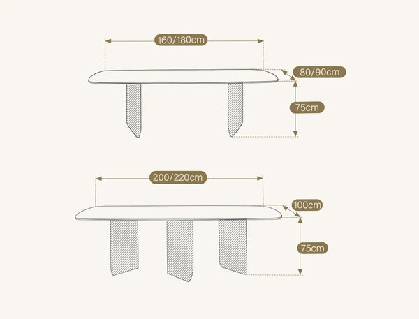 Boston Sintered Stone Dining Table – Modern Rectangle Dining Table with Metal Base, Luxury Contemporary Dining Table for Home & Dining Room