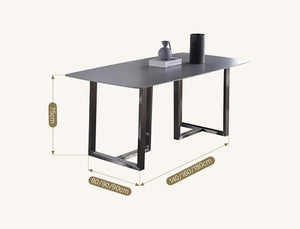 Camden Grey Dining Table – Modern Painted Steel Metal Dining Table for Kitchen, Dining Room & Contemporary Home Spaces