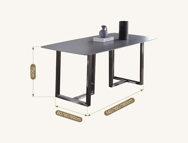 Camden Grey Dining Table – Modern Painted Steel Metal Dining Table for Kitchen, Dining Room & Contemporary Home Spaces