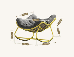 Seattle Metal Rocking Chair – Indoor & Outdoor Garden Rocker Chair, Contemporary Patio Lounge Seating (Green, Black, Yellow) - My Store