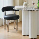 Martinez Small Round Dining Table – Modern Marble Top & Wood Base Round Dining Table (80cm / 90cm / 100cm), Compact Dining Table for 4 – Contemporary Kitchen & Dining Room Furniture
