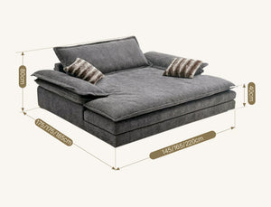 Dela Cruz Chenille Sofa Bed – Convertible Single or Two Seater Sofa Bed with High Density Sponge, Modern Grey Sofa & Bed for Living Room or Guest Room