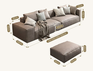 Hartste Modern Three Seater Sofa (240 cm)– Leathaire Faux Leather Upholstered 3 Seater Couch, Contemporary Living Room Sofa (Brown & Custom Colours Available) - My Store