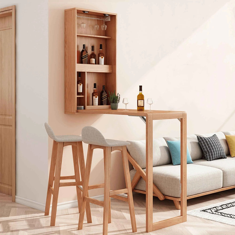 Weilai J51 Wooden Bar Table with Modern Design, Compact High Dining Table for Kitchen, Breakfast Area, Home Bar and Café Use