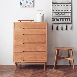 Brooklyn Oak Chest of Drawers | Modern Wooden Storage Cabinet, Contemporary Bedroom Drawer Unit, Oak Finish, Easy Assembly - My Store