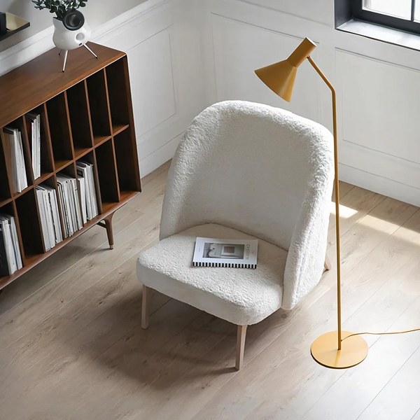 Teddy Boucle Armchair, Contemporary Accent Chair with Wooden Frame – Soft Upholstered Lounge Chair for Living Room, Bedroom & Reading Corner (Green / White) - My Store