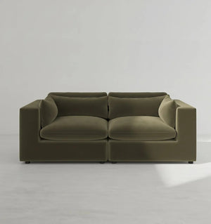 Makhmudov 2-Seater Loveseat Sofa – Luxury Velvet & Boucle Upholstered Modern Sofa, High-Density Foam Cushion, Contemporary Compact Couch for Living Room - My Store