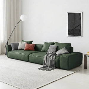 Aula Modular Sofa – 2 Seater Contemporary Leathaire Sofa, Modern Living Room Couch with Metal Legs, Comfortable Upholstered Seating in Green, Black, White & Blue - My Store