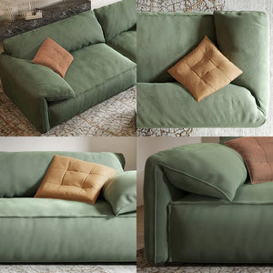 Simon S20 3 Seater Velvet Sofa – Modern Upholstered Living Room Couch | Soft High-Density Sponge Seating | Contemporary Fabric Sofa (Green, Khaki, Mocha, Yellow) 180 cm - My Store