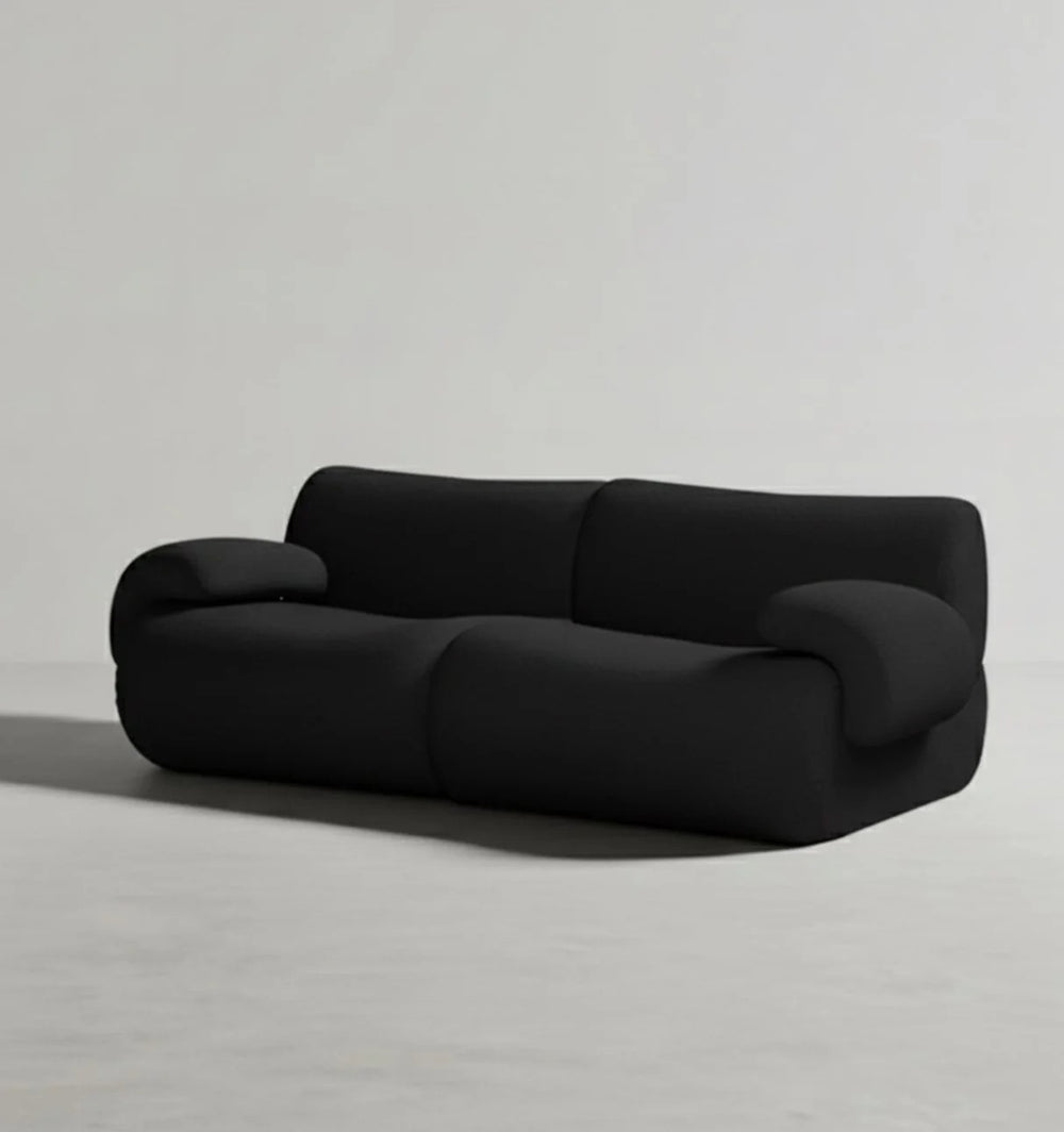 Matuszewski Modular Bouclé Sofa – 2  Seater Contemporary Modern Sofa Set, Premium Soft Boucle Upholstery Living Room Couch (White & Black) - My Store