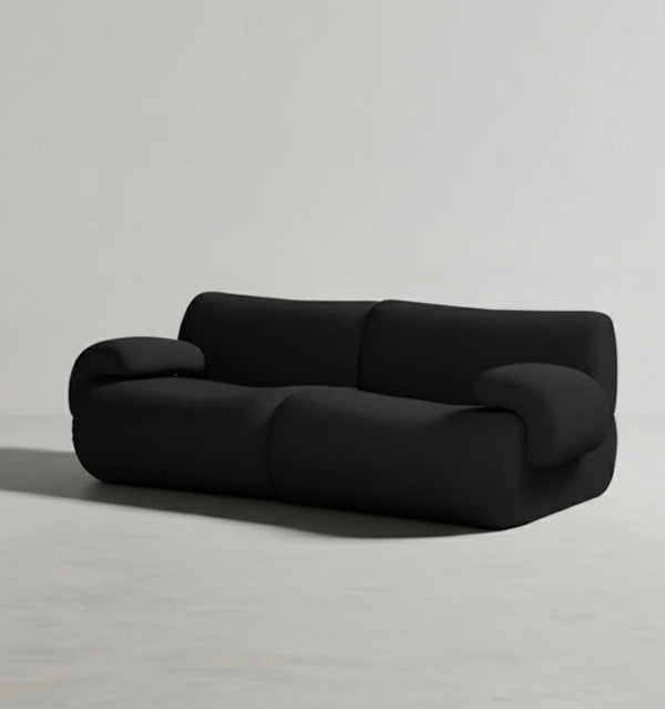 Matuszewski Modular Bouclé Sofa – 2  Seater Contemporary Modern Sofa Set, Premium Soft Boucle Upholstery Living Room Couch (White & Black) - My Store