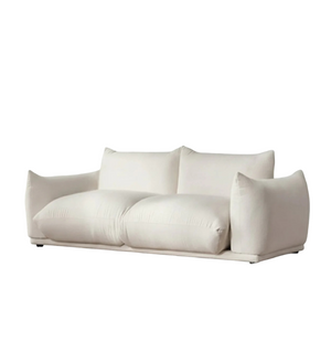 Isabella Modern 3 Seater Sofa – Bouclé or Velvet Upholstery, Contemporary Living Room Couch in Off White & Blue, Fully Assembled Large Sofa