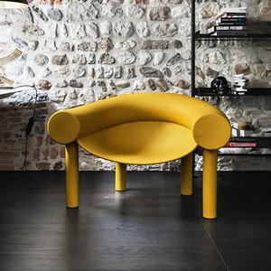 Wremical Contemporary Polyethylene Armchair – Modern Yellow Accent Chair, Durable Plastic Lounge Chair for Living Room, Patio & Office – Fully Assembled - My Store