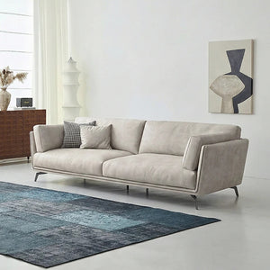 Reynold 2/3 Seater Modern Sofa – Leathaire Upholstered Contemporary Couch with High-Density Foam Cushioning, Wooden Frame Living Room Furniture (Two/Three Seater Option) - My Store