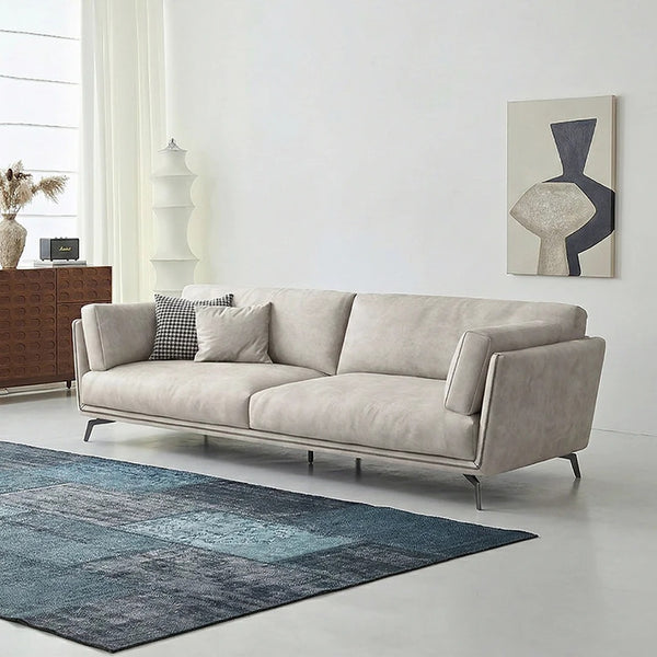 Reynold 2/3 Seater Modern Sofa – Leathaire Upholstered Contemporary Couch with High-Density Foam Cushioning, Wooden Frame Living Room Furniture (Two/Three Seater Option) - My Store