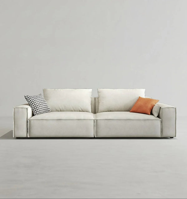 R67 Anselm Two Seater Modular Sofa – Contemporary Leathaire Upholstered Couch with High-Density Sponge Comfort – Modern 2 Seater Living Room Sofa - My Store