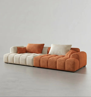 Arabella 3 Seater Corduroy Sofa – Modern Contemporary Fabric Couch with High-Density Foam Cushions, Comfortable Living Room Sofa - My Store