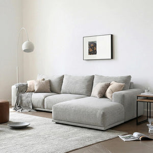 Frances 4-Seater Corner Sofa (350 cm)– Cotton Linen Upholstery, High Density Foam Comfort Couch, Modern Contemporary Living Room Sectional Sofa - My Store