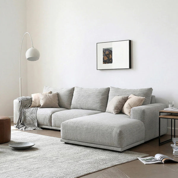 Frances 4-Seater Corner Sofa (350 cm)– Cotton Linen Upholstery, High Density Foam Comfort Couch, Modern Contemporary Living Room Sectional Sofa - My Store