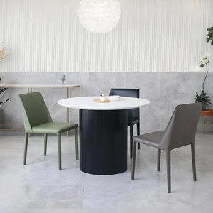 Barbican Round Dining Table Wooden Modern Kitchen & Dining Table in Oak or White Finish for 2 to 4 Seaters