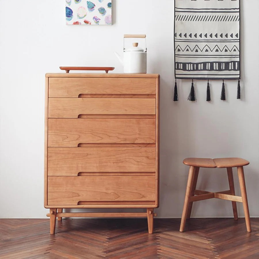 Brooklyn Oak Chest of Drawers | Modern Wooden Storage Cabinet, Contemporary Bedroom Drawer Unit, Oak Finish, Easy Assembly - My Store