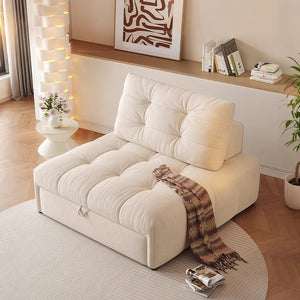 Alhassan 2-in-1 Sleeper Armchair Bed – Convertible Single Seater Sofa Bed, Leathaire Upholstered Folding Lounge Chair with High Density Foam, Modern Space-Saving Design (White, Grey, Green, Orange) - My Store