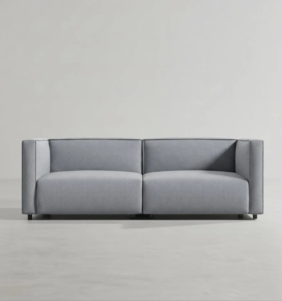 Oakland 2 Seater Modular Sofa – Modern Linen Upholstered Compact Sofa with High-Density Foam Cushions, Removable Cushion Covers, Contemporary Living Room Seating
