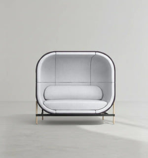 Space Egg Shape Velvet Sofa Chair – Modern Egg Pod Accent Seat with Wooden Frame, Contemporary Lounge Chair with Fitted Legs – White / Purple - My Store