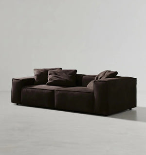 Hee Nordic Suede Sofa – Modern Two & Three Seater & Corner Sofa Set, Contemporary Living Room Couch with High-Density Sponge Cushioning, Brown Finish, Minimalist Design - My Store