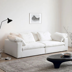 Ransom Linen Two Seater Sofa – Contemporary Modern Loveseat with High Resilience Foam Cushions & Durable Linen Upholstery for Living Room Comfort - My Store