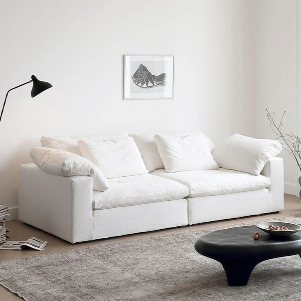 Ransom Linen Two Seater Sofa – Contemporary Modern Loveseat with High Resilience Foam Cushions & Durable Linen Upholstery for Living Room Comfort - My Store