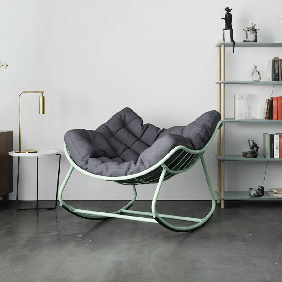 Seattle Metal Rocking Chair – Indoor & Outdoor Garden Rocker Chair, Contemporary Patio Lounge Seating (Green, Black, Yellow) - My Store