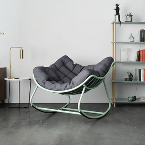 Seattle Metal Rocking Chair – Indoor & Outdoor Garden Rocker Chair, Contemporary Patio Lounge Seating (Green, Black, Yellow) - My Store