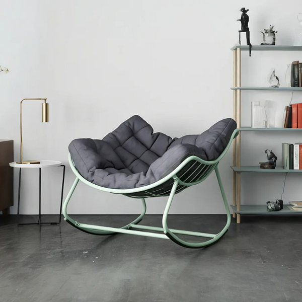 Seattle Metal Rocking Chair – Indoor & Outdoor Garden Rocker Chair, Contemporary Patio Lounge Seating (Green, Black, Yellow) - My Store