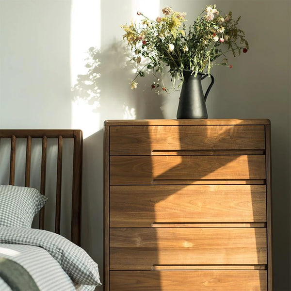 Brooklyn Oak Chest of Drawers | Modern Wooden Storage Cabinet, Contemporary Bedroom Drawer Unit, Oak Finish, Easy Assembly - My Store