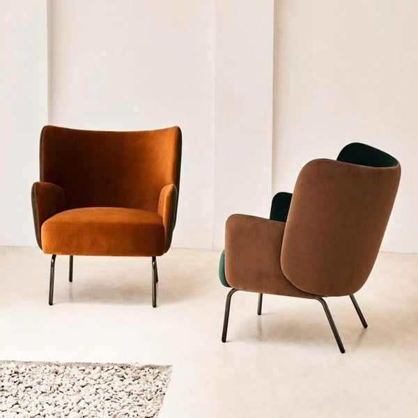 Jovanny Velvet Armchair – Contemporary Accent Chair with Stainless Steel Frame & High-Density Foam Cushioning, Modern Luxury Single Seater Lounge Chair for Living Room, Bedroom & Office – Dark Green / Caramel - My Store