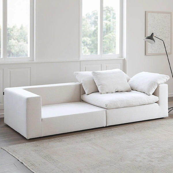 Ransom Linen Two Seater Sofa – Contemporary Modern Loveseat with High Resilience Foam Cushions & Durable Linen Upholstery for Living Room Comfort - My Store