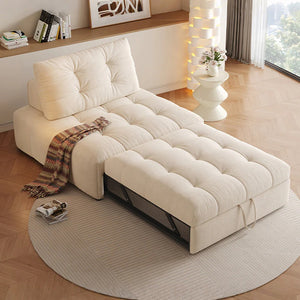 Alhassan 2-in-1 Sleeper Armchair Bed – Convertible Single Seater Sofa Bed, Leathaire Upholstered Folding Lounge Chair with High Density Foam, Modern Space-Saving Design (White, Grey, Green, Orange) - My Store