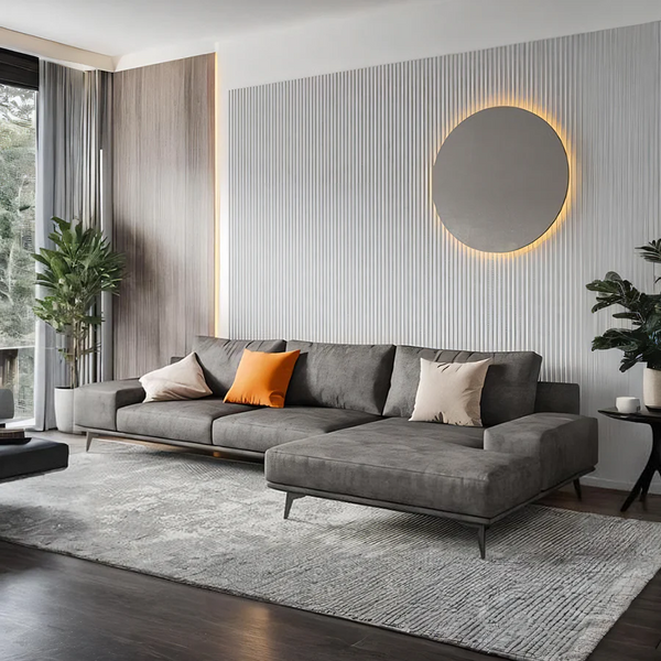 Jarrod 4 Seater Corner Sofa 340 cm – Modern L-Shaped Leathaire Upholstered Sofa with High-Density Foam Cushions, Spacious Contemporary Living Room Sofa, Optional Colours - My Store