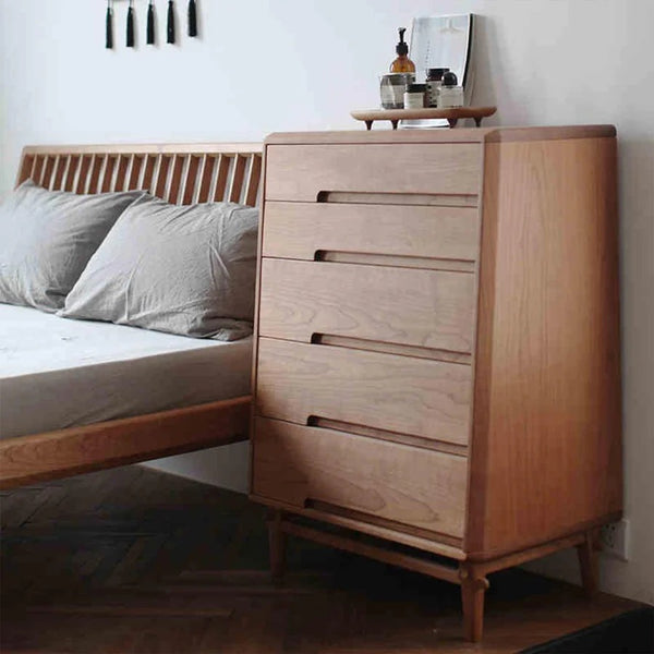 Brooklyn Oak Chest of Drawers | Modern Wooden Storage Cabinet, Contemporary Bedroom Drawer Unit, Oak Finish, Easy Assembly - My Store