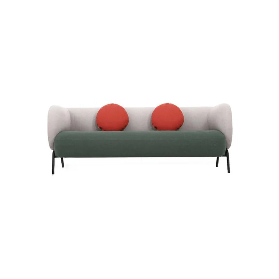 K912 Kids Three Seater Sofa – Modern Leathaire Upholstered Children’s Couch with High Density Sponge Cushion, Painted Steel Frame, Green & Light Grey Finish – Indoor Kids Seating Furniture - My Store