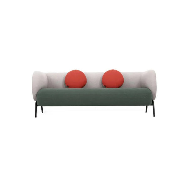 K912 Kids Three Seater Sofa – Modern Leathaire Upholstered Children’s Couch with High Density Sponge Cushion, Painted Steel Frame, Green & Light Grey Finish – Indoor Kids Seating Furniture - My Store