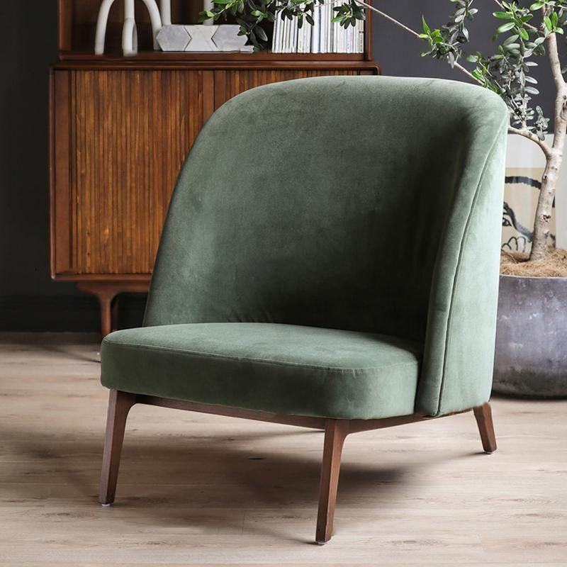 Teddy Boucle Armchair, Contemporary Accent Chair with Wooden Frame – Soft Upholstered Lounge Chair for Living Room, Bedroom & Reading Corner (Green / White) - My Store