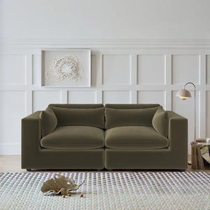 Makhmudov 2-Seater Loveseat Sofa – Luxury Velvet & Boucle Upholstered Modern Sofa, High-Density Foam Cushion, Contemporary Compact Couch for Living Room - My Store