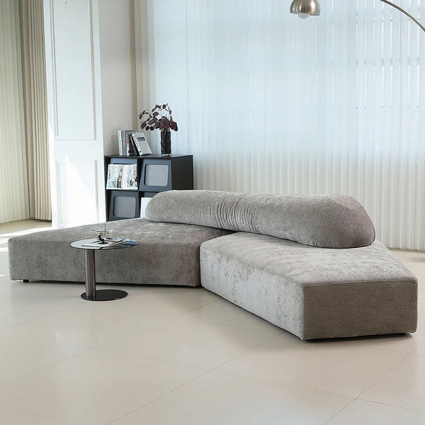 Lumi Modular Cloud 3-Seater Sofa | Contemporary Velvet Upholstered Deep-Seat Modular Sofa with Plush Sponge Cushioning | Modern Living Room Couch