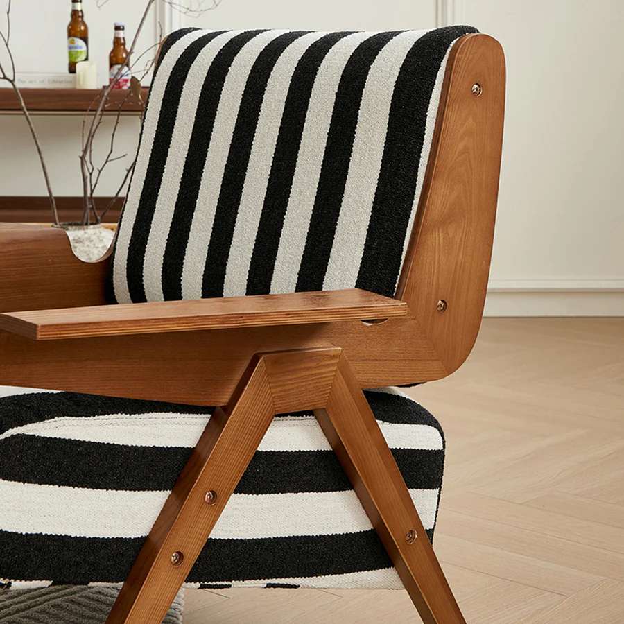 Alba Vintage Armchair with Solid Wood Frame – Contemporary Upholstered Accent Chair in Corduroy with High-Density Foam Cushioning | Comfortable Living Room Lounge Chair - My Store
