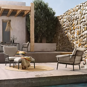 Orpheus Outdoor Rattan Lounge Chair Set – Modern Patio Chaise Lounge with Aluminium Frame, Waterproof Cushions, Garden Seating Set for Outdoor Living (Black/Grey) - My Store