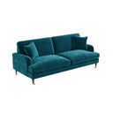 Ismail Velvet Two Seater Sofa Loveseat – Modern Compact Couch with Solid Wood Frame, Soft Upholstery Living Room Furniture (Claret, Teal, Black) - My Store