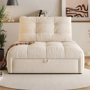 Alhassan 2-in-1 Sleeper Armchair Bed – Convertible Single Seater Sofa Bed, Leathaire Upholstered Folding Lounge Chair with High Density Foam, Modern Space-Saving Design (White, Grey, Green, Orange) - My Store