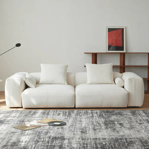 Gagnon Modular Sofa – Contemporary Leathaire Two Seater Sofa in Light Blue / Greyish Blue / White – Modern Comfortable Modular Couch for Living Room - My Store